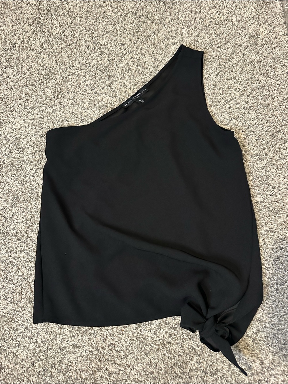 WHBM Black Asymmetrical Top